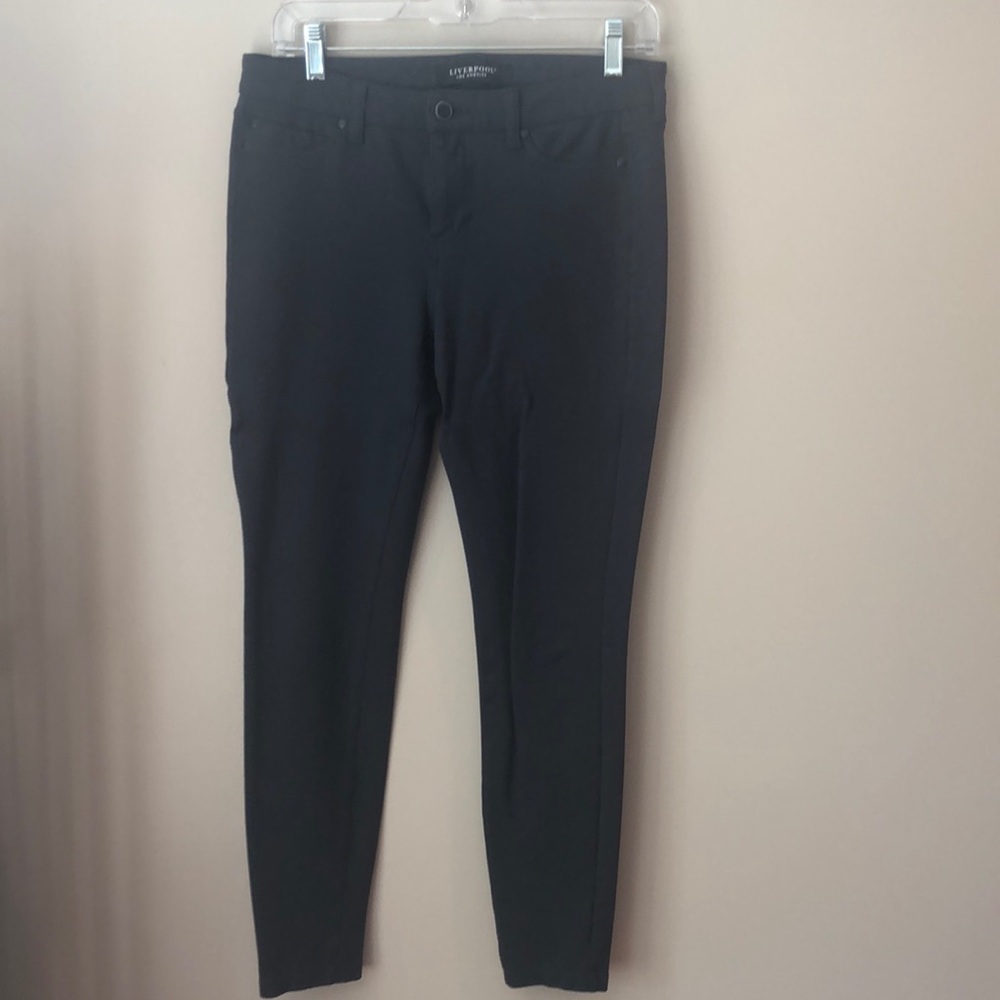 Very dark maybe straight leg pants great for work very comfortable